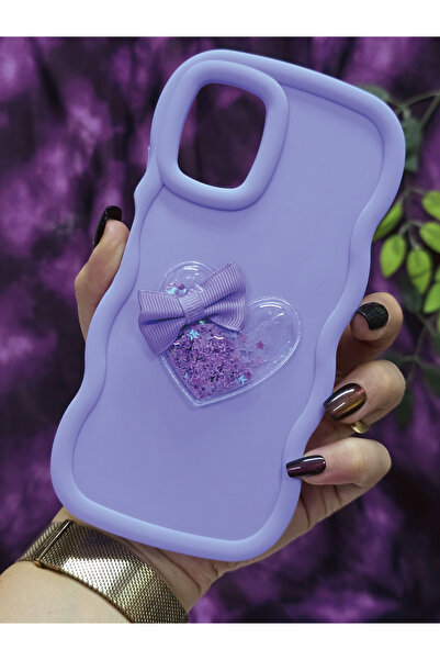 Magic Ring Huawei P40 Lite Compatible Star Glitter Lilac Phone Case with Heart and Ribbon