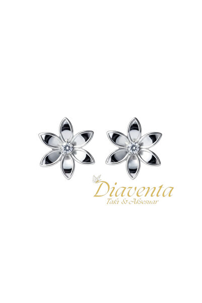 DİAVENTA TAKI VE AKSESUAR Xuping Jewerly Silver Color Flower Earrings