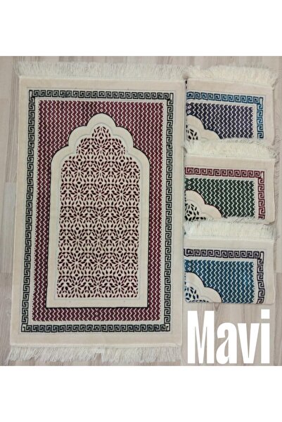 ALMANARA PROJECT Geometrik Mihrap Motifli Akrilik Polyester Kadife Desenli Na...