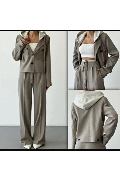 RAPAPA Women's Hooded Short Jackets and Palazzo Pants Sets – Elegant & Trendy-251103