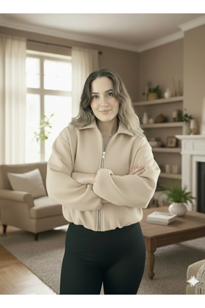 mooishan Novel Shirt Collar Short Polyester Jacket