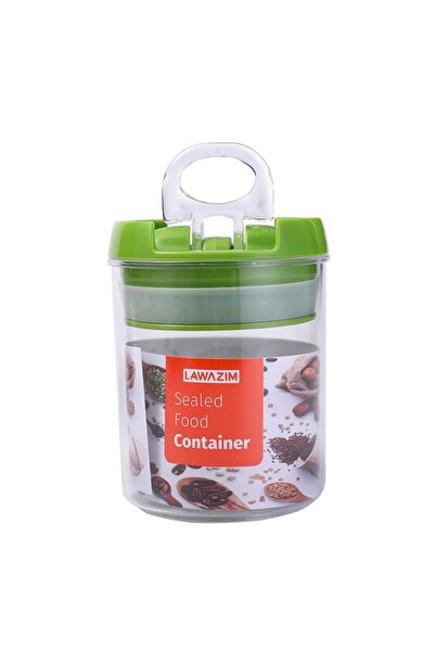 Lawazim Sealed Food Container 7x10cm Green - BPA Free Leak Proof Round Box