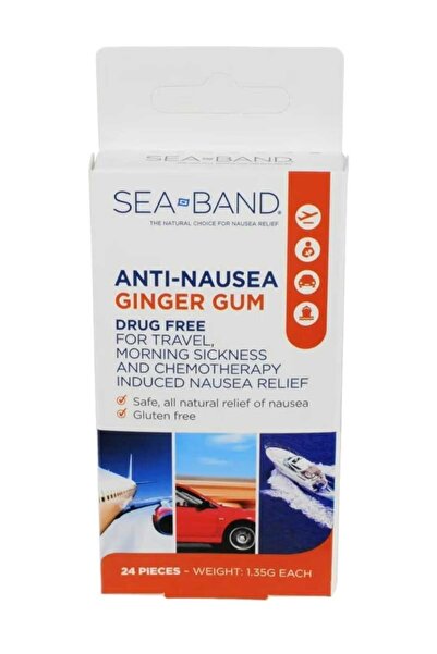 Sea-Band علكة الزنجبيل، مضادة للغثيان، 24 قرصًا