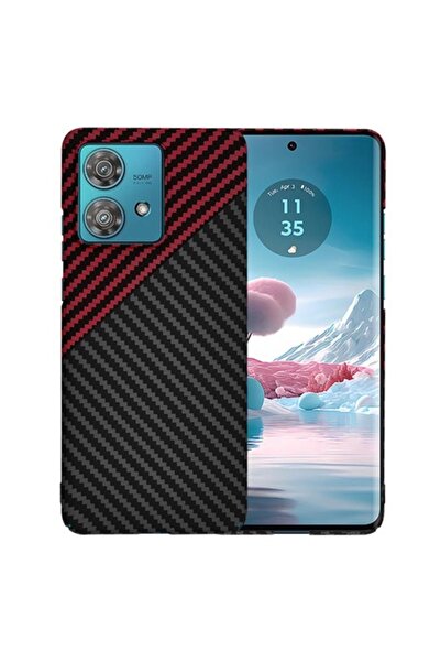 Techsuit Husă compatibilă cu Motorola Edge 40 Neo, aspect elegant, W2534, Lexgard Premium, Crazy Red Vortex