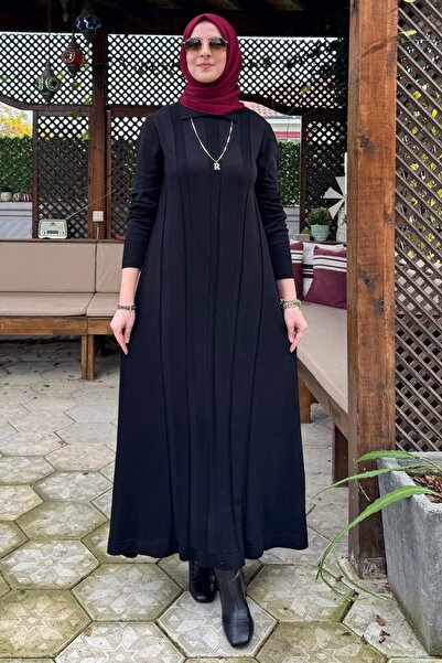 Rabia Şamlı Unique Belted Knitwear Dress Black