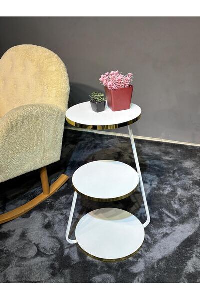 Aylive Mobilya Sehpa- 3 katlı sehpa - Koltuk yanı modern sehpa