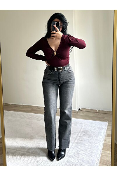 YELZEY BUTİK Blugi premium clasici cu talie înaltă