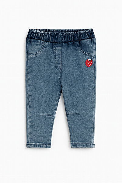 ZARİNA Kız Bebek&Çocuk %100 Pamuklu Çilek Temalı Puantiyeli Bluz Pantolon 2'li Takım