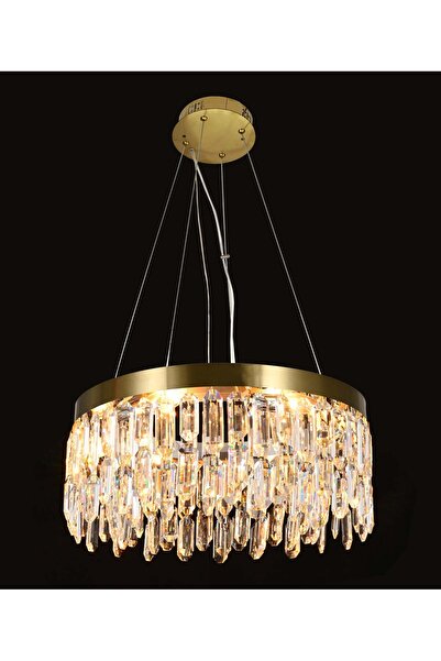RFAN LED Chandelier, Model 9137/600, Crystal Texture, Metal, 74W, Gold