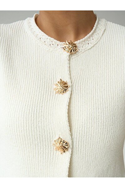 Betül Nayir Steel Knitted Sweater Vest - Cream