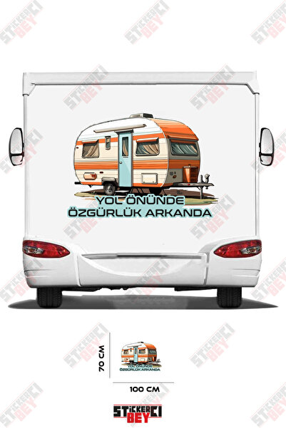 STİCKERCI BEY Freedom Ahead, Backstory Below Caravan Visual Caravan Sticker D...