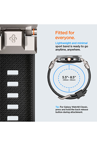 Spigen DuraPro Armor band for Galaxy Watch 8 series Durable Metal Connector Strap