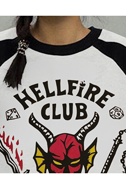 Touz Stranger Things Hellfire Club Printed White Unisex Sweatshirt
