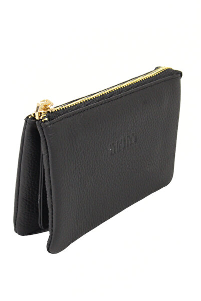 Metropolitan Mpcuz 401 Women's Unisex, Genuine Leather, Wallet Card Holder, Portfolio Black