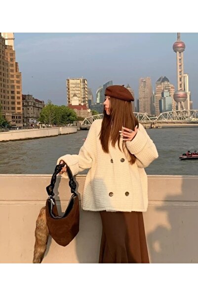 1way Beige knitted jacket with a classic design