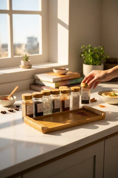 EG75 Bamboo Stand Special for 12 Spice Jars