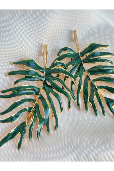 lotusbybuket Vip Custom Design Leaf Model Gold Big Earrings
