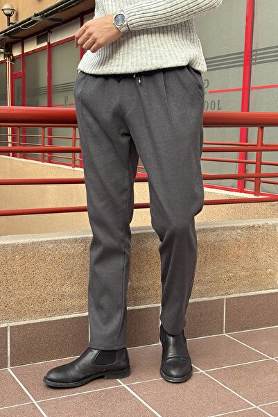 inpool Men'S, Pleated Detail, Elastic Waistband, Regular-Fit, Winter and Spring Pants 25Inp271Duz