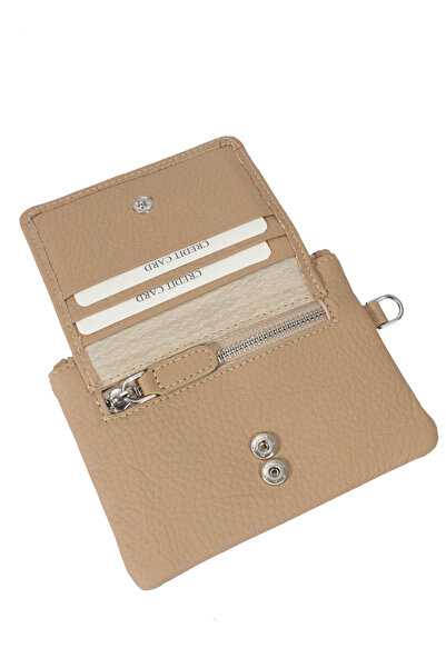 Metropolitan Mpcuz 103 Women's Unisex, Genuine Leather, Wallet Card Holder Beige