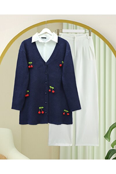 HİJABAYA Πλεκτή ζακέτα με κουμπιά με κεράσια