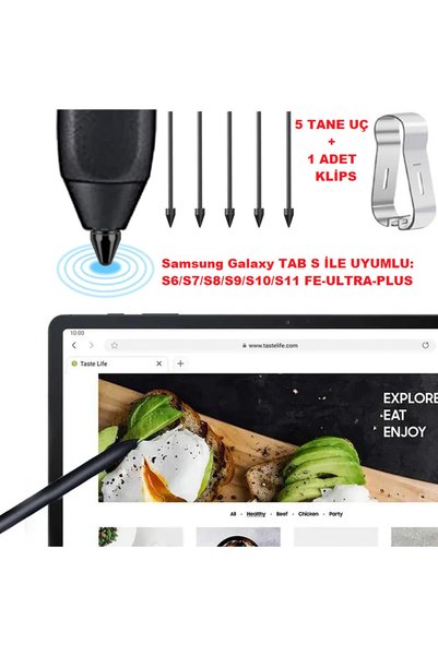 gökmer S Pen Tablet Compatible Pen Tip Tab S6/S6Lte/S7Fe/S7Ultra/S8 /S8 Ultra/S9/S9Fe/S10/S11 (5 Pcs)