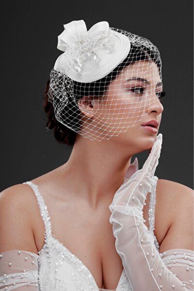 Gelinay Gelin Kepi Nikah Şapkası Vualet ,EKRU-659