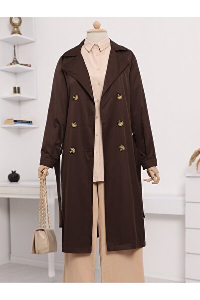 HİJABAYA Μακριά καμπαρντίνα με ζώνη με διπλό κουμπί