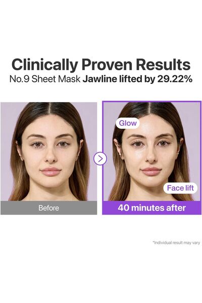 essentialneedsforall numbuzin No.9 NAD+ BIO Lifting Full Face Sheet Mask, 4 Sheets + Lifting Band