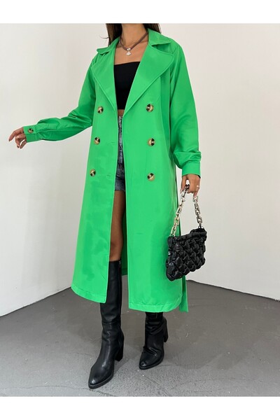 HİJABAYA Μακριά καμπαρντίνα με ζώνη με διπλό κουμπί