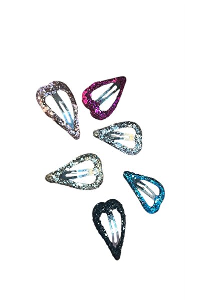 Store 6 Pieces Mini Glitter Heart Snap Fasteners