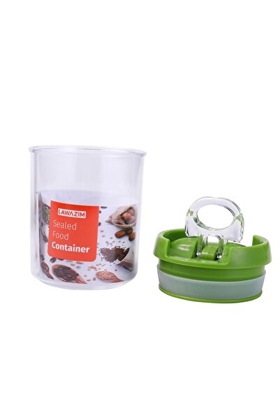 Lawazim Sealed Food Container 7x10cm Green - BPA Free Leak Proof Round Box