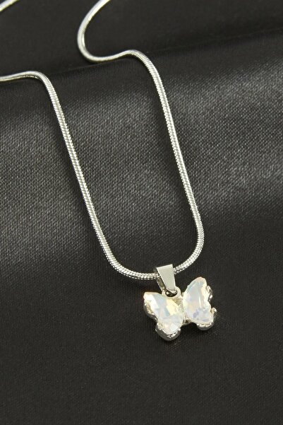 Marsilyan Butterfly Steel Necklace Ilkel-Bjt940