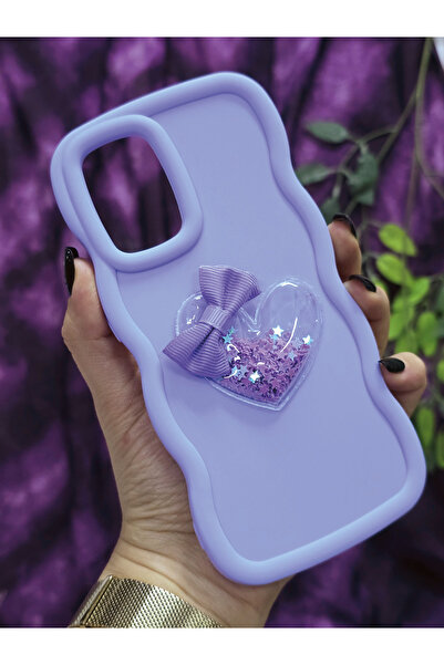 Magic Ring Oppo A74 Compatible Heart and Ribbon Star Glitter Lilac Phone Case
