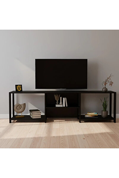 Stylish Home Modern wooden TV stand in black _mztv01