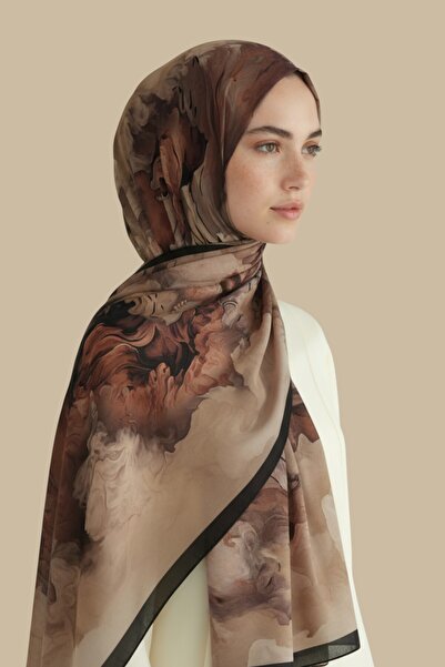 Karaca Eşarp YANKI DESEN VİSKON ŞAL - KAHVERENGİ