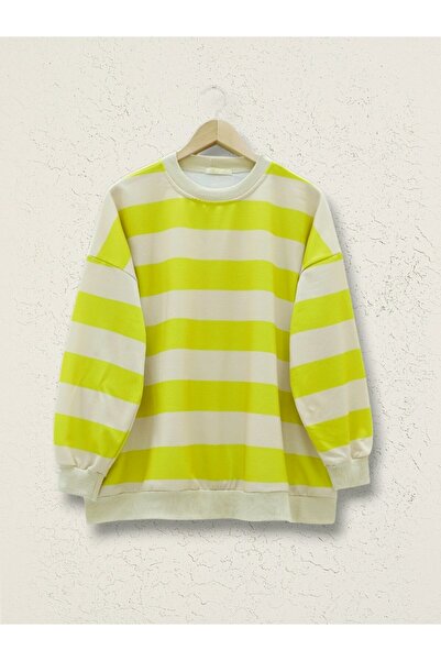 HİJABAYA Оверсайз-светр з круглим коміром і товстими смужками