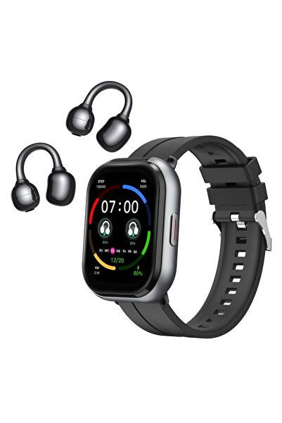 Generic Smartwatch with TWS Bluetooth earbuds, multiple sports modes, and wireless charging (black)