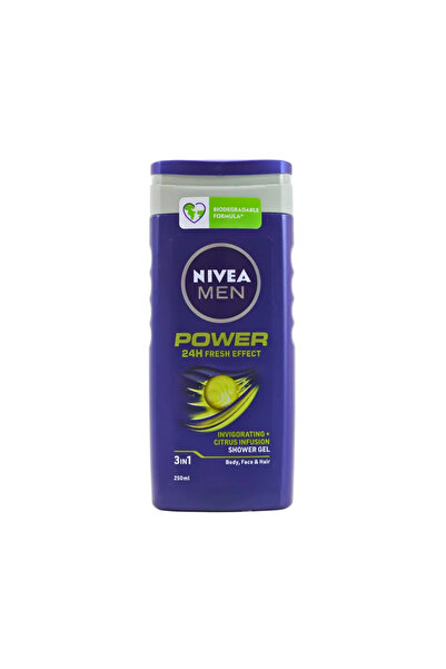 NIVEA جل الاستحمام مين باور 24 ساعة بتأثير منعش 3 في 1 مع خلاصة الحمضيات - 25...
