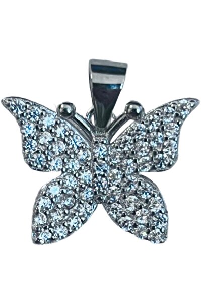 Crocodileskids Μενταγιόν, Leski Silver, ασήμι 925, μοτίβο πεταλούδα με επιροδ...