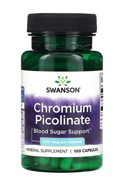 SWANSON بيكولينات الكروم 200 ميكروغرام 100 كبسولة