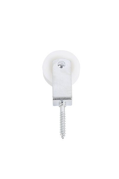 Lawazim Screw Plastic Pulley 50mm White - Integrated Screw Hanging Pulley