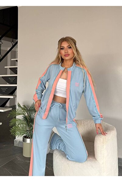 Bella Belluci Stoned Zippered Two-Tone Top and Bottom Set