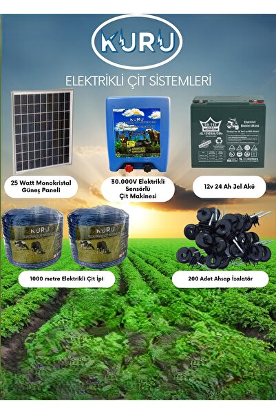 KURU ELEKTRONİK Elektrikli Çit Makinesi Sensörlü (DOMUZ AYI KOVUCU) Set-6
