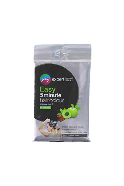 Godrej Expert Easy 5 Minute Hair Color Shampoo Based No Ammonia Natural Black 1 Color- 18ml