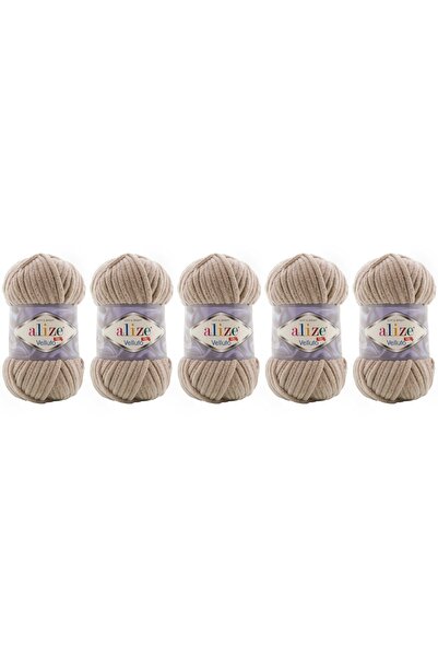 Alize VELLUTO Kadife El Örgü İpliği 100 Gr 5 ADET Renk 530 TOPRAK