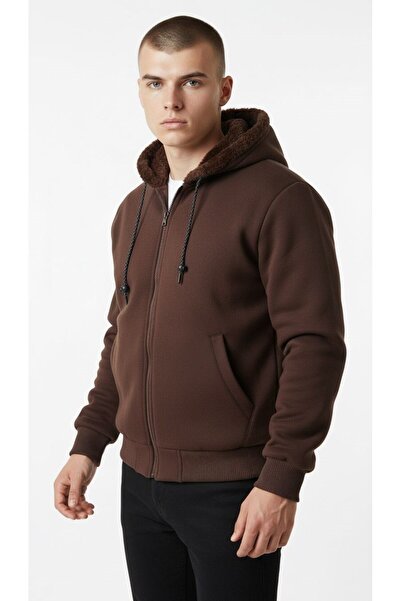 Plus Scorpion Огромно мъжко палто с двустранна кожа – с качулка, зимно и топло