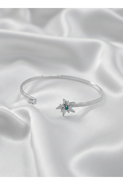 Süspüs Accessories سوار زهرة شهر الميلاد الفضي اللون مع مشبك قابل للتعديل (دي...