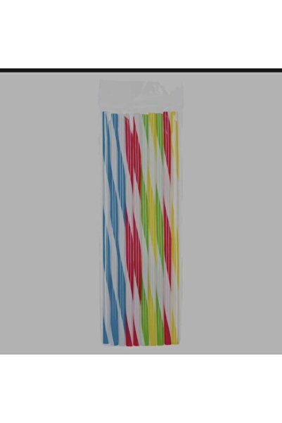 OEM Reusable Plastic Straws with Stripes Ø7x230mm - 10pcs