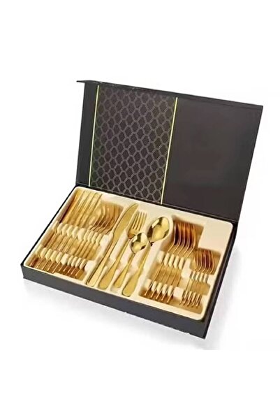 NKX مجموعة أدوات مائدة من الفولاذ المقاوم للصدأ مكونة من 24 قطعة بلمسة نهائية...