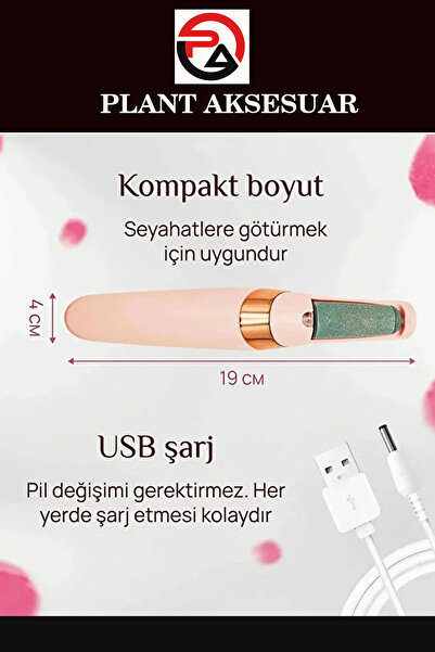 Profesyonel Elektrikli Pedikür Aleti | Nasır & Ölü Deri Temizleyici | Şarjlı, Led Işıklı